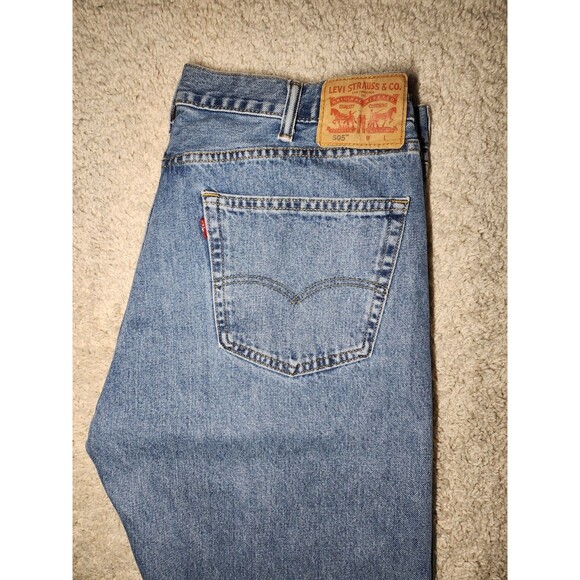 Levi’s 505 Regular Fit Men’s Jeans 40x36 Blue Medium Wash Denim Red Tab - Picture 3 of 6